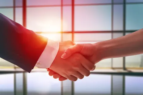 partnerschaftlicher Handschlag